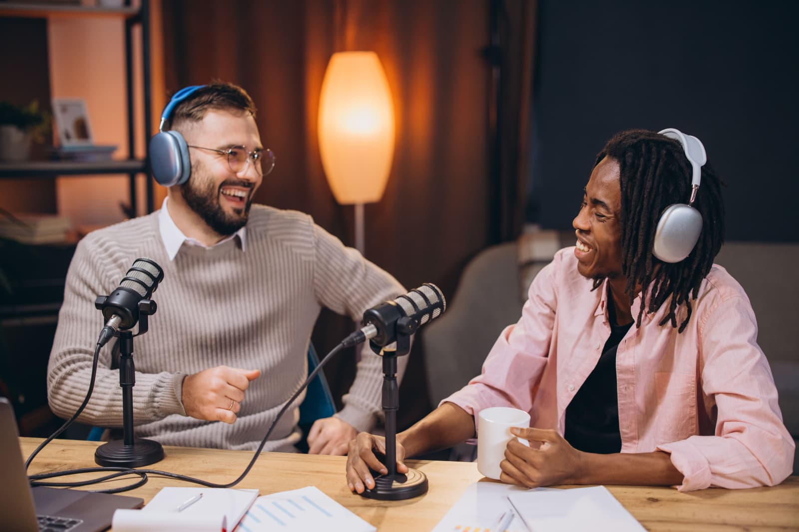 Two podcasters talking